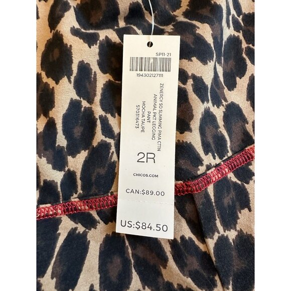 NEW Chico's Zenergy So Slimming Leopard Animal Print Legging Pant Size 2 (12/14) - Picture 6 of 11